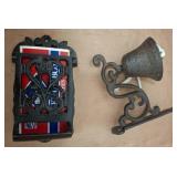 Cast Iron Wall Bracket Bell and Match Holder
