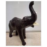 Carved Leather Elephant with Missing Ears