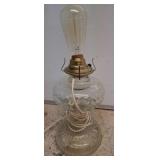 Glass Oil-Style Lamp with Electrical Fitting