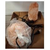 Two Himalayan Salt Rock Lamps with Cords