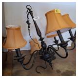 Metal Chandelier With Fabric Shades