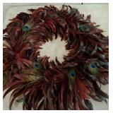 Feather Wreath with Peacock Feather Accents