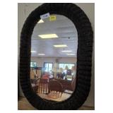 Oval 20x30 Wicker Frame Wall Mirror