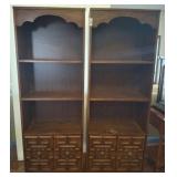 Wooden Bookshelves with Cabinet Storage