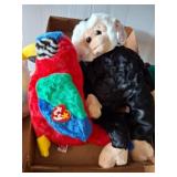 Ty Plush Monkey and Parrot Toys