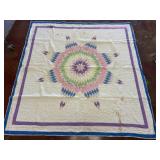 Handmade Star Quilt with Multicolor Design