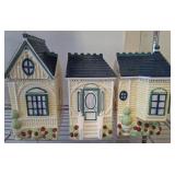 Cracker Barrel Ceramic House Canisters