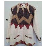 Patchwork-Style Jacket with Multicolor Patterns lo
