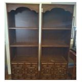 Wooden Bookshelves with Cabinet Storage