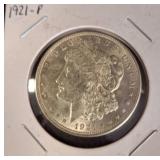 1921-P Morgan Silver Dollar in Cardboard Holder