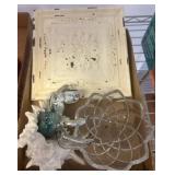 Decorative Shell, Crab Accent, and Glass Bowl