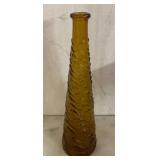 Amber Glass Swirl Pattern Decorative Vase