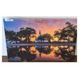 Canvas Print of Church with Sunset Reflection, 24ï¿½