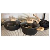 Carote Nonstick Cookware Set with Wood Handles