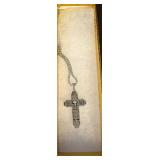 Engraved Cross Pendant with Chain in Gift Box
