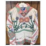 Patchwork-Style Quilted Jacket, Size L