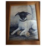 Framed Dog Portrait Painting by Johanne Lithauer