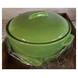 Green Ceramic Steamer Pot with Lid
