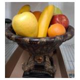 Decorative Bowl With Faux Fruit
