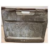 Metal Milk Crate with Jersey Cry. Markings