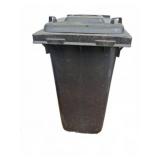 Black Plastic Outdoor Trash Bin