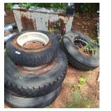 Used Truck Tires and Metal Tank