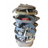 Spinning Bolt Bin With Assorted PVC Fittings