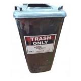 Large Black Plastic Trash Bin with Lid and C2