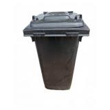 Black Plastic Wheeled Trash Bin