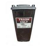 Large Black Outdoor Trash Bin on Wheels