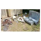Outdoor Scrap Metal and Chains Lot