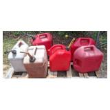 Plastic Gasoline Cans, 6 Pieces