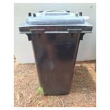 Black Plastic Wheeled Trash Bin