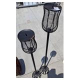 Black Metal Outdoor Torch Stands