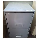 Gray Metal Two-Drawer Filing Cabinet