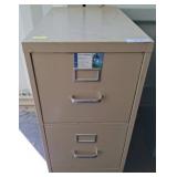 Two-Drawer Beige Metal File Cabinet