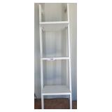 White Ladder-Style Three-Shelf Bookcase