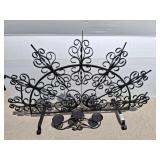 32in Wrought Iron Folding Fireplace Screen