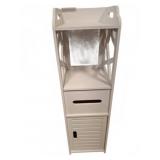 36in White Storage Tower with Shelves