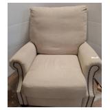 Pottery Barn Beige Fabric Recliner Chair