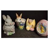4 Ceramic Easter Figurines
