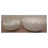 White Pressed Glass Bowls