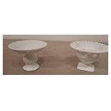 White Milk Glass Compotes