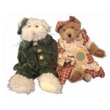 Boyds Bears Becky Bear & Plush Cat Doll Lot