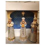 Jim Shore Blue Nativity Stable and Three Wise
