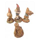 Four Elark Signed Gnome Figurines