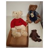 Boyds Bears Plush Bear Lot, 3 Pieces