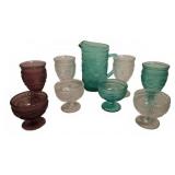Pioneer woman Pitcher & Goblets Set