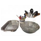 Kitchen Bowl Set, Utensils, and Roasting Pan