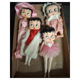 Four Betty Boop Dolls Assorted Outfits